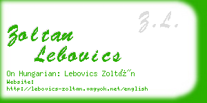 zoltan lebovics business card